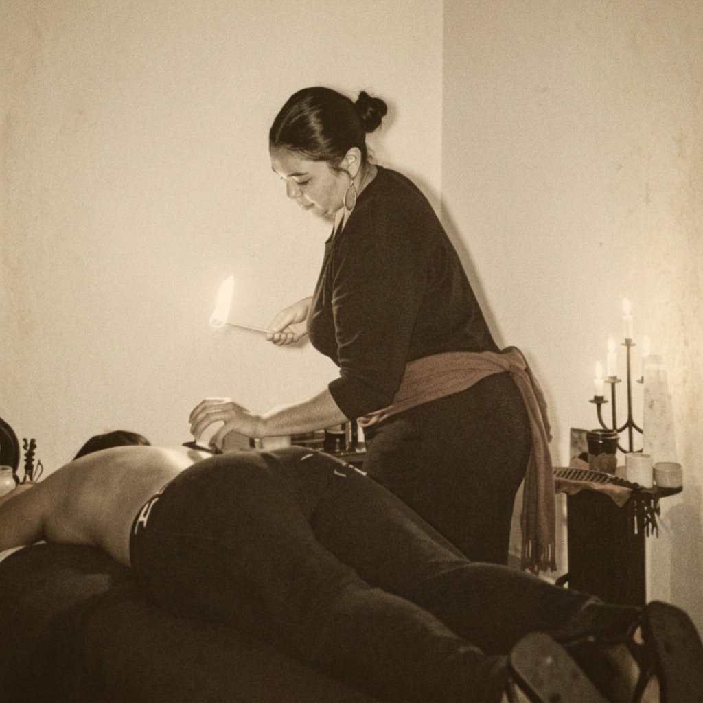 Traditional fire cupping treatment